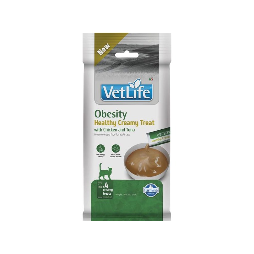 Pamlsok Farmina Creamy Vet Life Cat Obesity with Chicken & Tuna 60 g